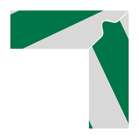 Superior Mark Floor Marking Corners, L Marker, 2in, Green/White Hazard Stripe IN-50-510